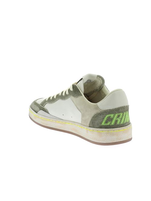 Chelsea sneakers da uomo in pelle bianca e tela verde CRIME LONDON | 1420110